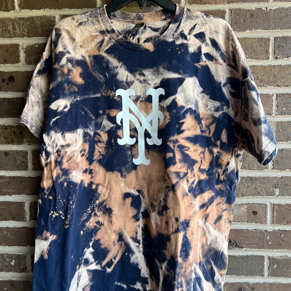 MLB Acid wash/ tie dye NEW YORK METS t shirt